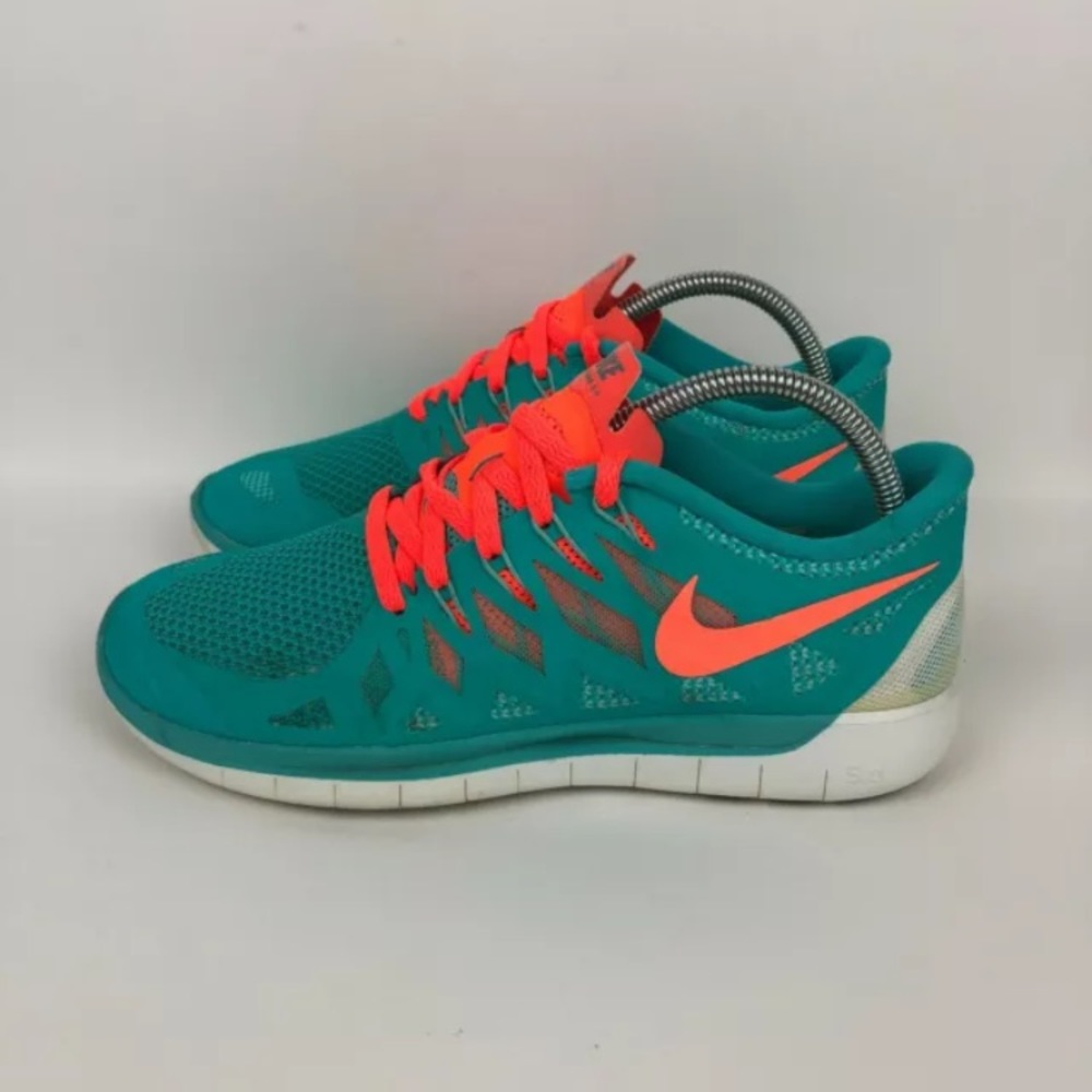 Nike Free 5.0 Hyper Jade Blue Orange White Running Shoe